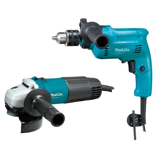 Combo Makita Rotomartillo Y Esmeriladora Azul MTK0003B