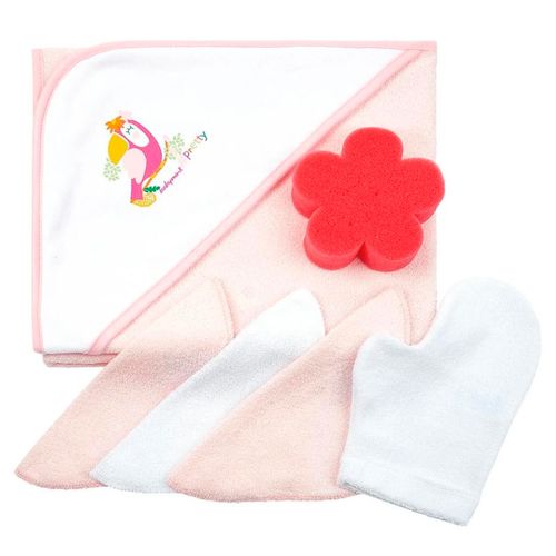 Set De Baño Para Bebé Baby Mink Burbujas Rosa BM374