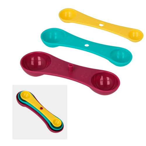 Juego De 3 Cucharitas Medidoras Dobles Metaltex Amarillo - Fiucsha 252604