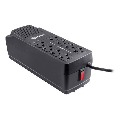 Regulador de voltaje Steren 1,000w con 8 contactos