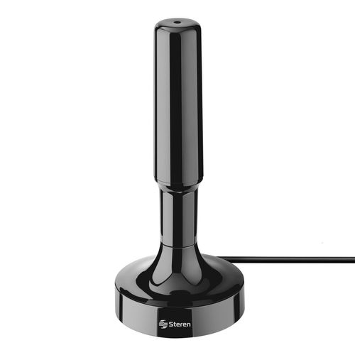 Antena compacta uhf Steren con base de imán y booster de 20 db