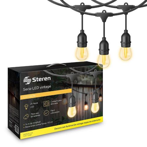 Serie LED Vintage Steren De 24 Focos Para Exterior