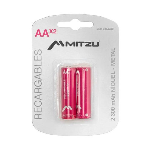 Kit De 2 Baterías Mitzu Recargables "AA" De 2300 mAh