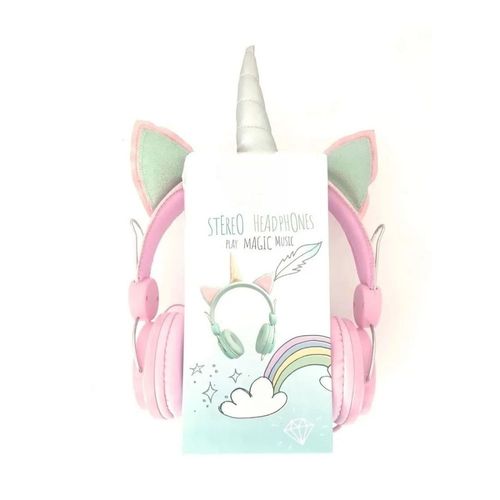 Audífonos diadema con micrófono Gadgets & Fun unicornio rosa
