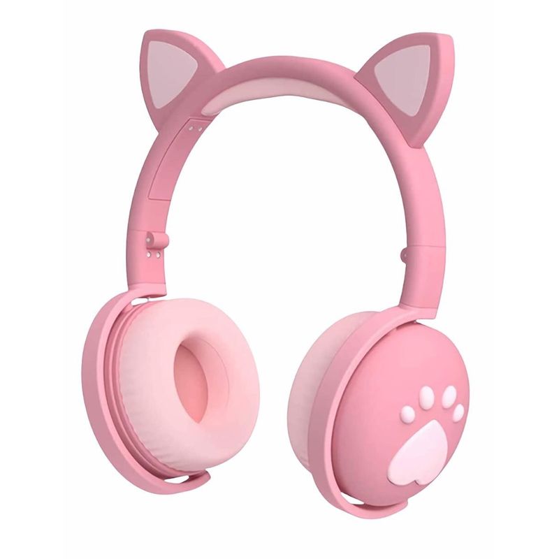 Auriculares de fashion gato rosa