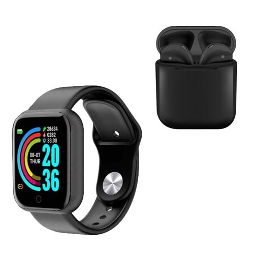 Kit reloj inteligente y audífonos bluetooth Gadgets & Fun negro