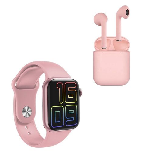 Kit Reloj Inteligente y Audífonos Bluetooth Gadgets & Fun T500 Rosa