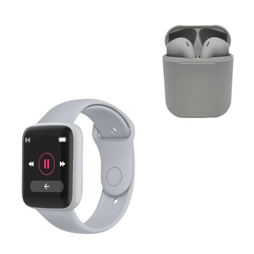 Reloj inteligente y audífonos bluetooth Gadgets & Fun kit gris