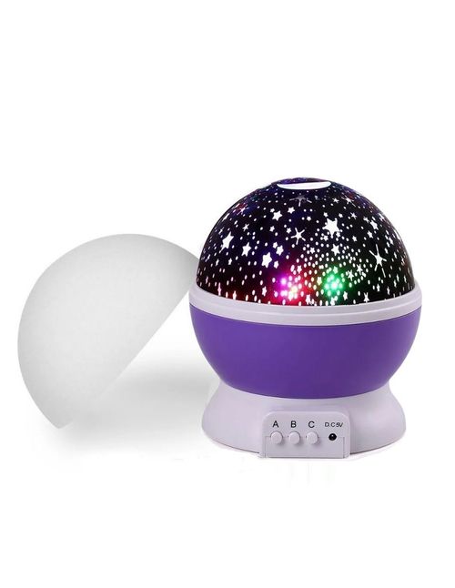 Lámpara y Proyector Infantil Gadgets & Fun Estrellas Morado