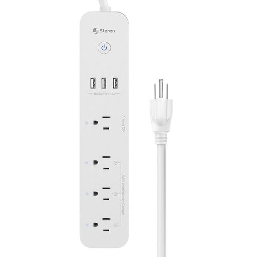 Multicontacto wi-fi Steren de 4 salidas horizontales y triple cargador usb