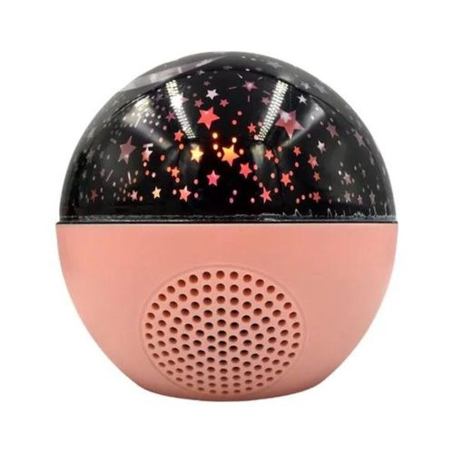 Lámpara proyector de estrellas Gadgets & Fun con bocina integrada rosa claro