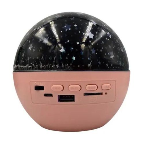 Lámpara proyector de estrellas Gadgets & Fun con bocina integrada rosa claro