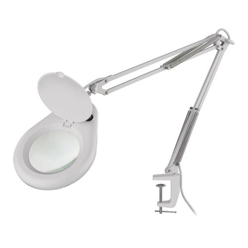 Lámpara led con lupa Steren electrónica blanca her-740bl