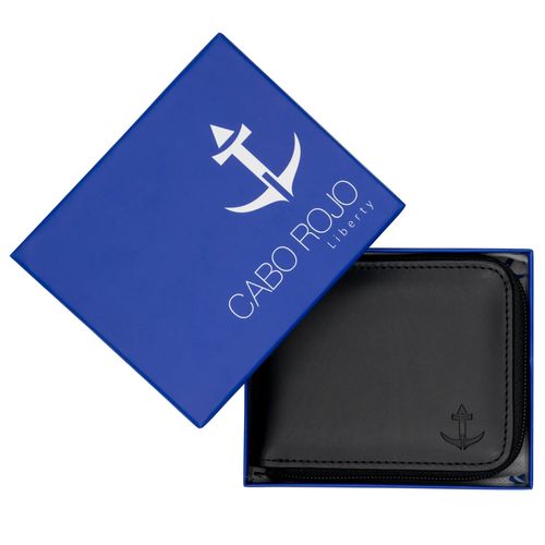 Tarjetero Para Caballero Cabo Rojo Negro B8B