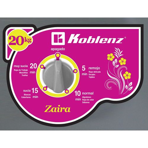 Lavadora Redonda Koblenz 20 Kg Blanco - Gris LRKF-20 P