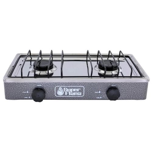 Parrilla de gas Super Flama 2 quemadores gris 2q-r