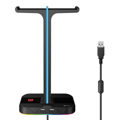 Soporte Steren gamer para audífonos con hub usb y luz led rgb com-070