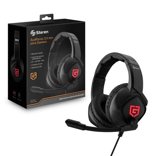 Audífonos 3.5mm Steren gamers negros aud-558