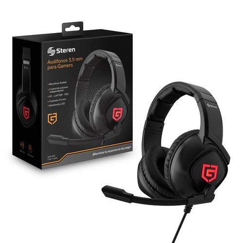 Audífonos 3.5mm Steren Gamers Negros AUD-558