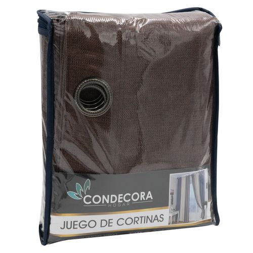 Cortina Black Out Condecora 2 Piezas Chocolate Gold