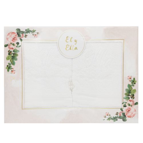 Juego de toallas medio baño Castelog blanco él y ella
