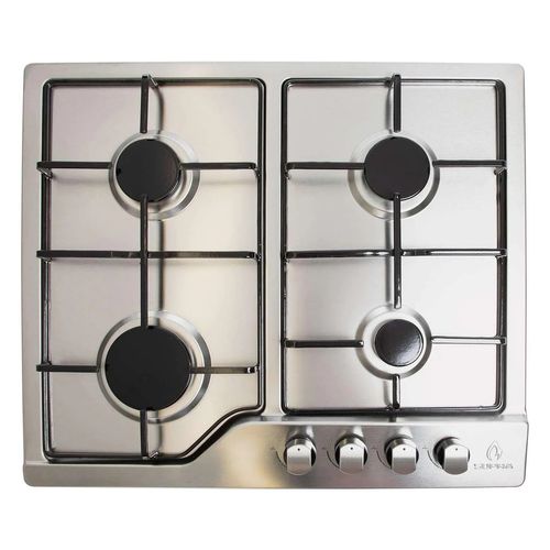 Parrilla de gas Supra empotrable 4 quemadores silver nova steel 60-b