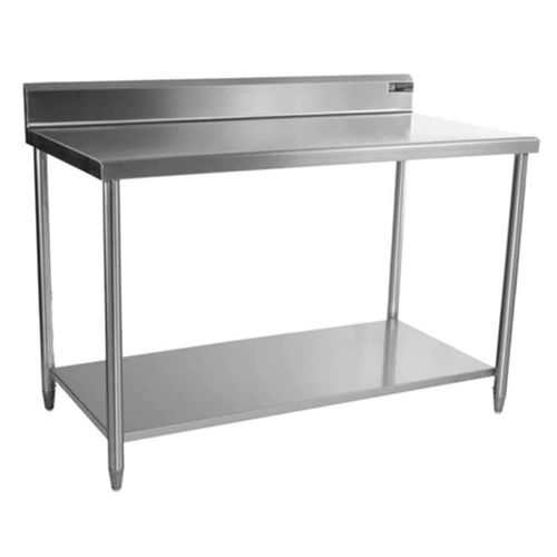 Mesa con respaldo con entrepaño de acero inoxidable Ferro 188cm 15421105