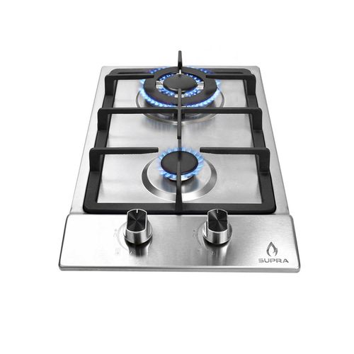 Parrilla Empotrable 2 Quemadores SUPRa para gas L.p Y gas natural domino steel