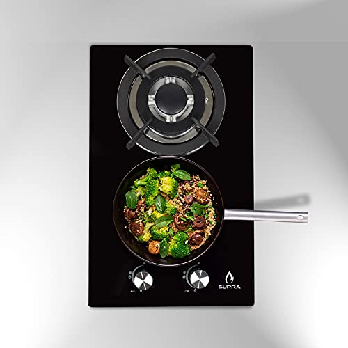 Parrilla Empotrable 2 Quemadores SUPRa para gas L.p Y gas natural domino GLaSS