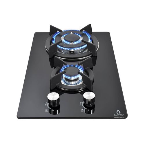 Parrilla Empotrable 2 Quemadores SUPRa para gas L.p Y gas natural domino GLaSS