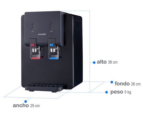 Despachador de agua para mesa Hypermark negro 20l chilliwater