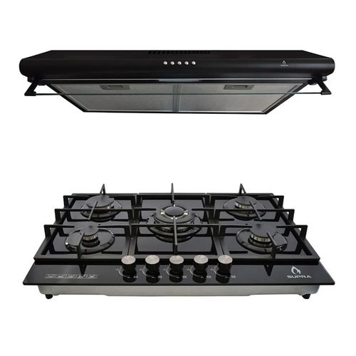 combo SUPRa Parrilla 5 Quemadores Y campana extractora combo burano