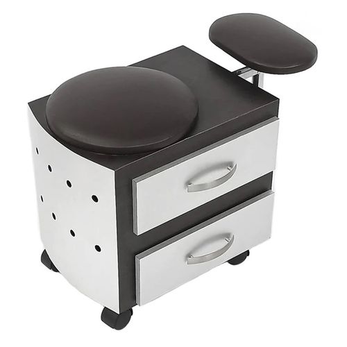 Banco De Pedicure Letmex Negro-Plata MD-BKW