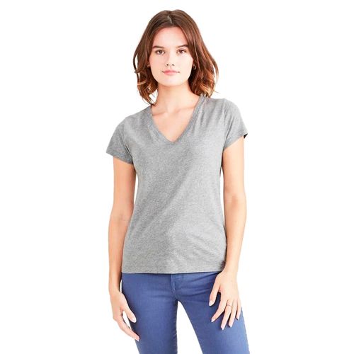 Playera Casual Para Dama Dockers V-Neck Tee Gris A1759-0002