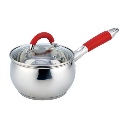 Batería De Cocina Acero Inoxidable 12 Piezas Yajad Hogar Asas De Silicón Color Rojo Y201-MZ12