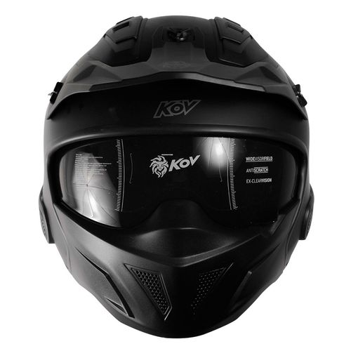 Casco Cerrado Kov Solido Mediano Negro Mate Rock-O