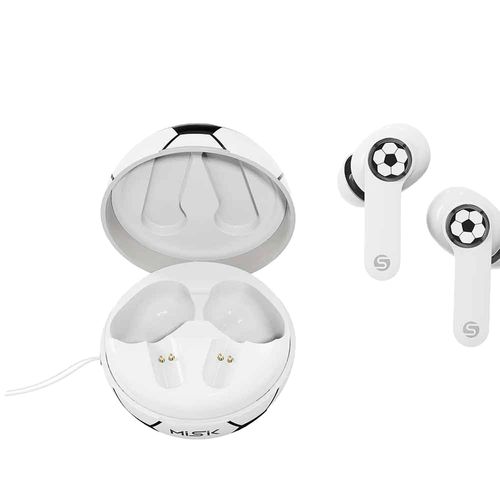 Audífonos bluetooth Misik tws in ear futbol blanco-negro mh601