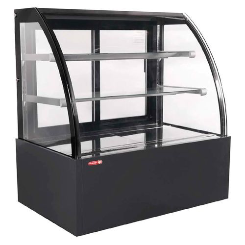 Vitrina Refrigerada Full Glass Torrey Vidrio Curvo 120cm Negro VFG-120C