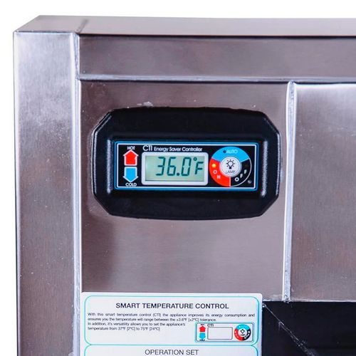 Vitrina exhibidor Torrey 1.5 metros 3 niveles acero inoxidable tem150ai