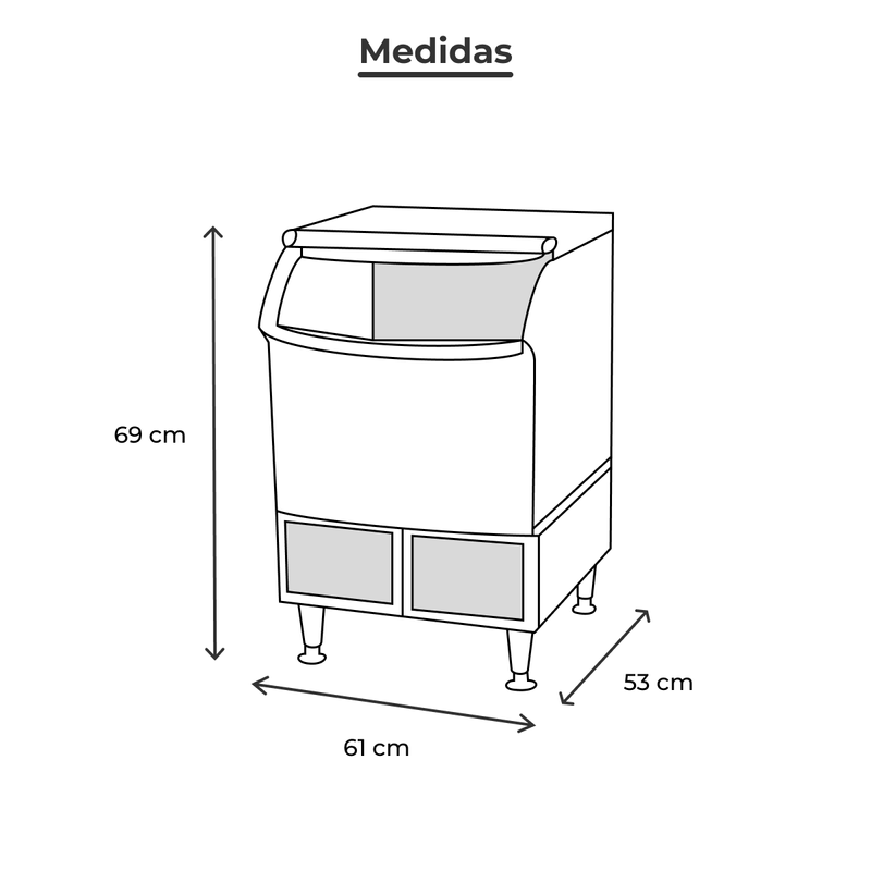 Productos - FÁBRICA DE HIELO EN CUBO 100 KG POR DÍA - Torrey