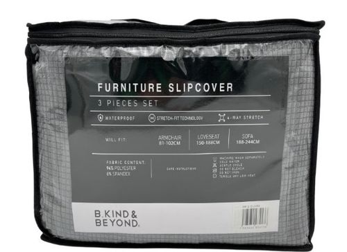Cubre salas ajustable B.Kind & Beyond gris claro stretch