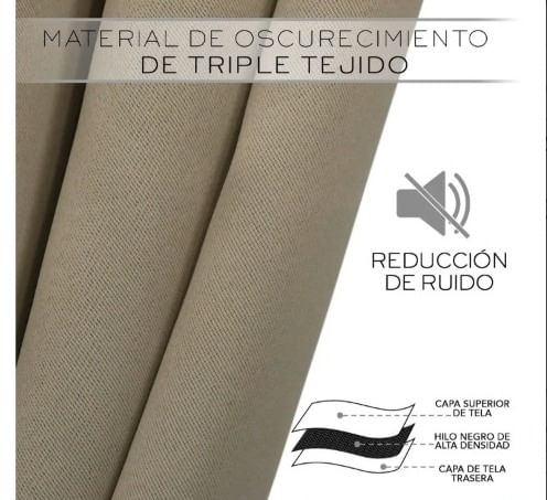 Cortinas Blackout B.Kind & Beyond 2 Piezas Beige Oscuro