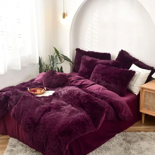 Cobertor con borrega B.kind & Beyond king size tinto