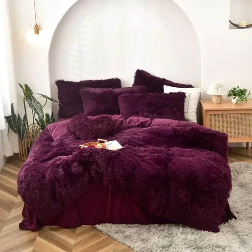 Cobertor con borrega B.kind & Beyond king size tinto