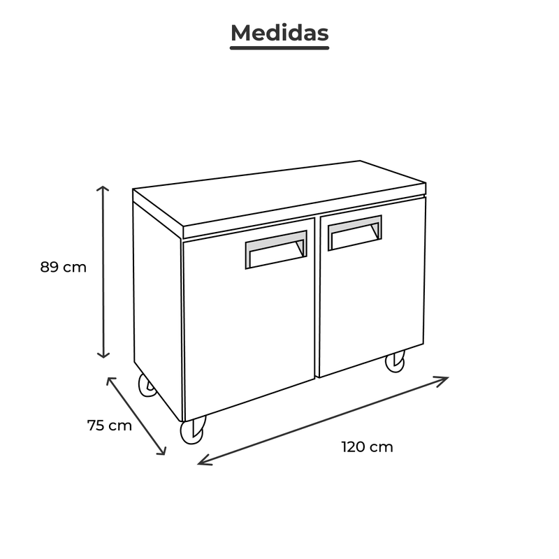 Mesa Fría Torrey Bajo Barra Acero Inoxidable Mfb 48 La Marina 8279