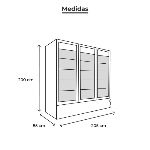 Refrigerador Exhibidor Torrey Vertical 72 Pies Blanco TVC72-3P