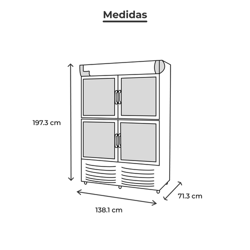 Refrigerador Vertical Torrey 4 Puertas 800L Blanco R36