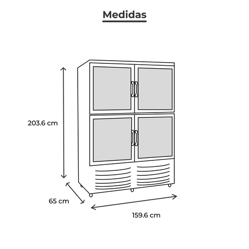 Refrigerador Vertical Torrey 4 Puertas 42 Pies Negro VRD42-4