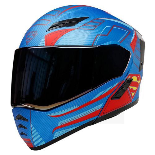 Casco Kov DC Superman Estelar Azul Con luz XL E SUPERMAN