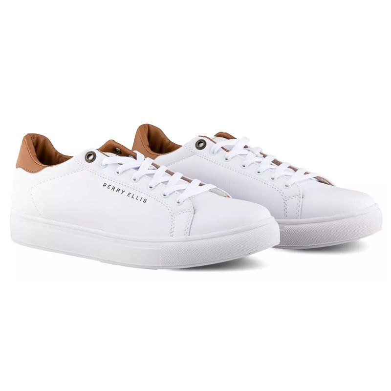 Tenis Choclo Para Caballero Perry Ellis Blanco Caf 8534 La Marina